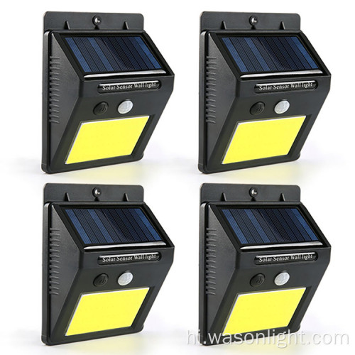 निंगबो फैक्ट्री कोब 48 एलईडी सस्ते वायरलेस सुरक्षा आउटडोर रोशनी दीवार सौर दीपक